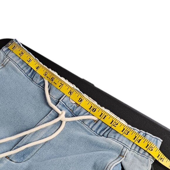 Anthropologie Pilcro Denim-Knit Pull-On High-Rise Wide-Leg Pants, Size Small - Picture 5 of 11